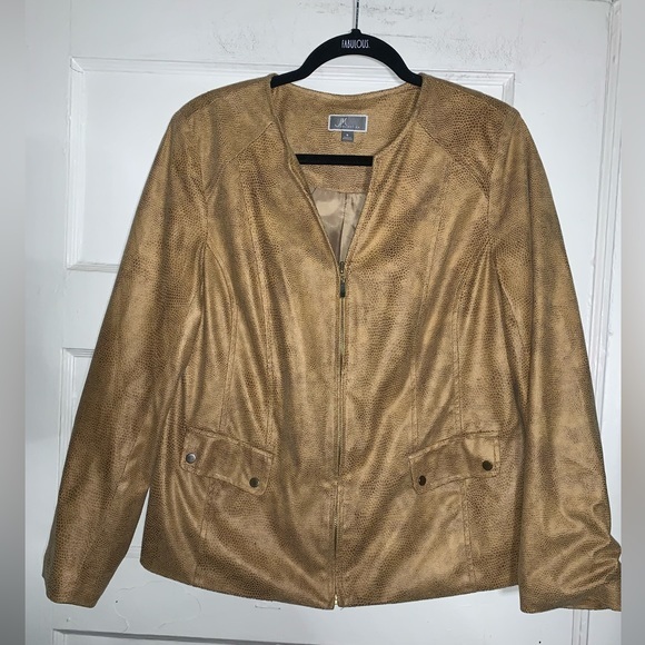 Jm collection snakeskin faux leather lightweight‎ jacket size 6 - Picture 1 of 11